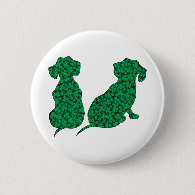 St. Patrick's Day Dackeln Button (Vorderseite)