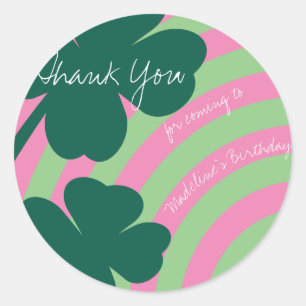 St Patricks Day Danke Kleeblatt Rainbow Party Runder Aufkleber