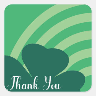 St Patricks Day Danke Shamrock Regenbogen Party Quadratischer Aufkleber
