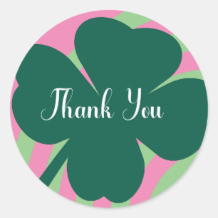 St Patricks Day Danke Shamrock Regenbogen Party Runder Aufkleber
