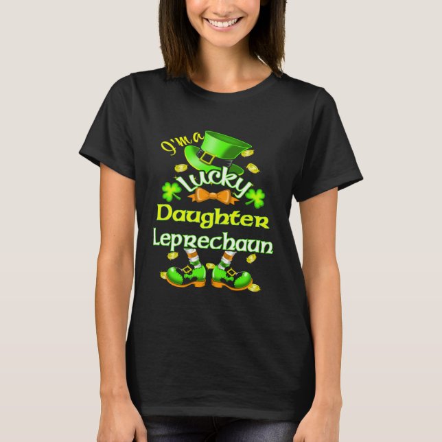 St. Patrick's Day Daughter Costume I'm A Lucky Lep T-Shirt (Vorderseite)