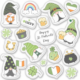 St. Patrick's Day Different Lovable Fun Icons Aufkleber