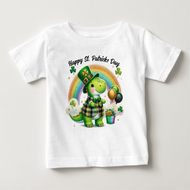 St. Patricks Day Dino Baby T-shirt (Vorderseite)