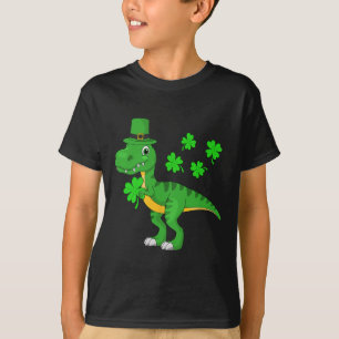 St Patricks Day Dinosaur Shamrock Leprechaun Hut K T-Shirt