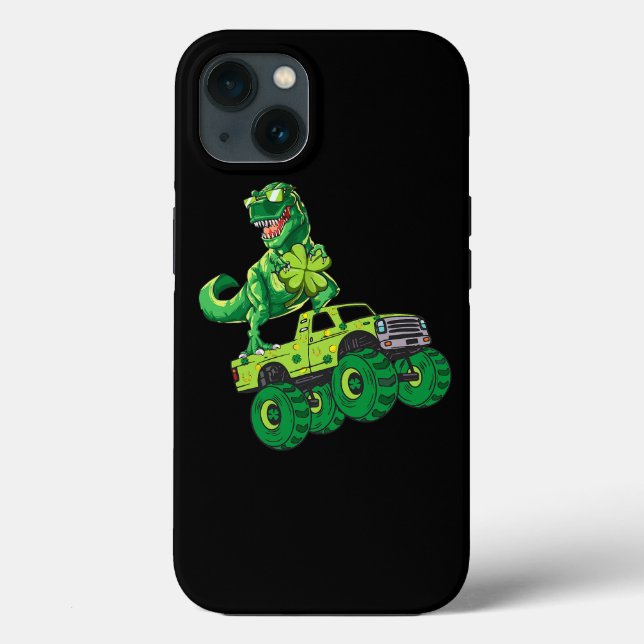 St Patricks Day Dinosaurier Monster Truck Kleeblat Case-Mate iPhone Hülle (Rückseite)