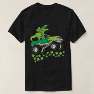 St Patricks Day Dinosaurier T Rex Monster Truck Ki T-Shirt