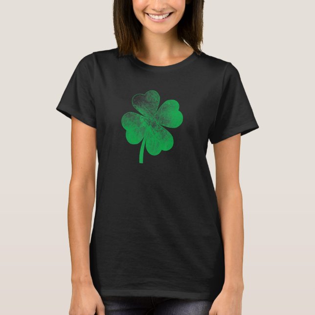St Patricks Day Distressed Shamrock Saint Paddy's  T-Shirt (Vorderseite)