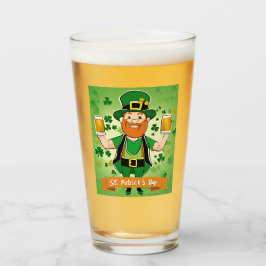 St. Patricks Day Doppel geficktes Bier Leprechaun Glas