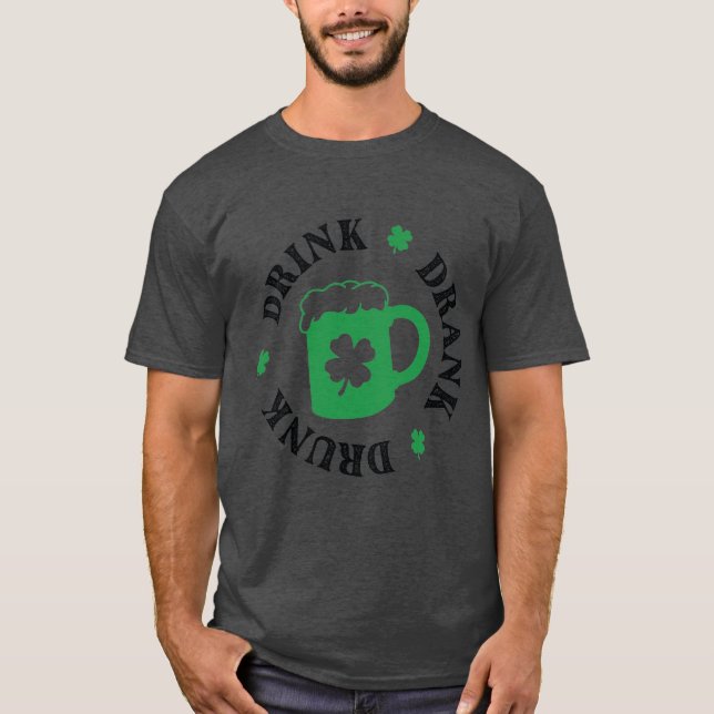 St. Patrick's Day Drink getrunken getrunken Druk S T-Shirt (Vorderseite)