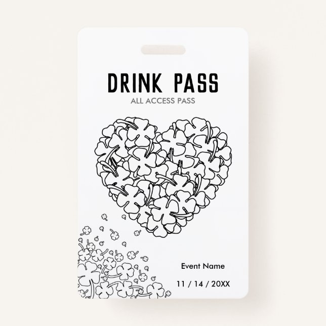 St. Patrick's Day Drink Pass Abzeichen Ausweis (Vorderseite)