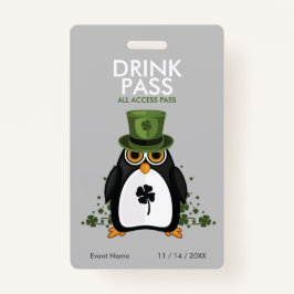St. Patrick's Day Drink Pass Ausweis