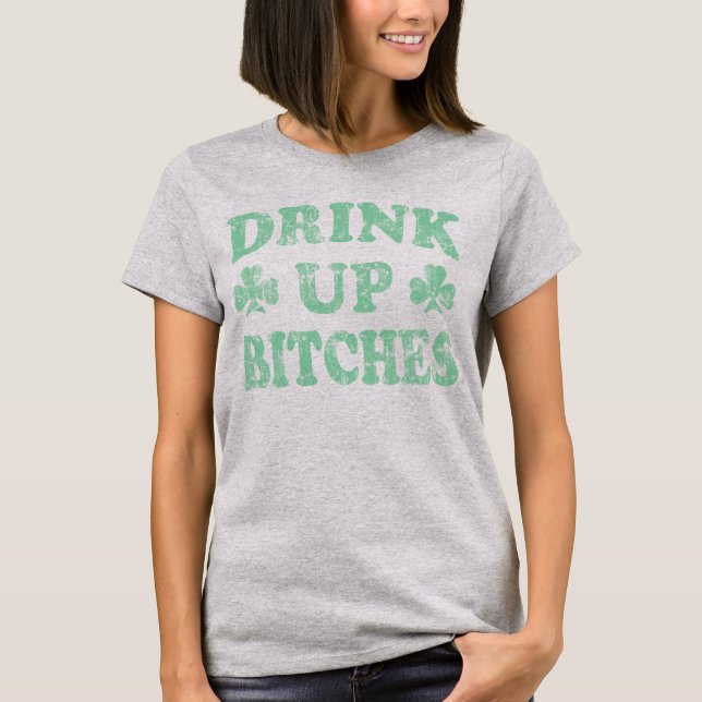 St Patrick's Day Drink Up T-Shirt (Vorderseite)