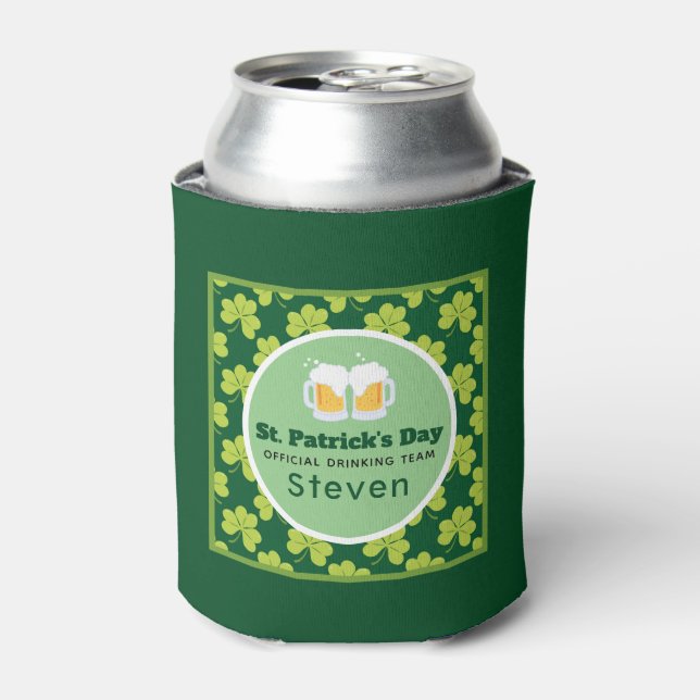St. Patrick's Day Drinking Team Clover Pattern Dosenkühler (Kanne Vorderseite)