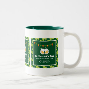 St. Patrick's Day Drinking Team Clover Pattern Zweifarbige Tasse