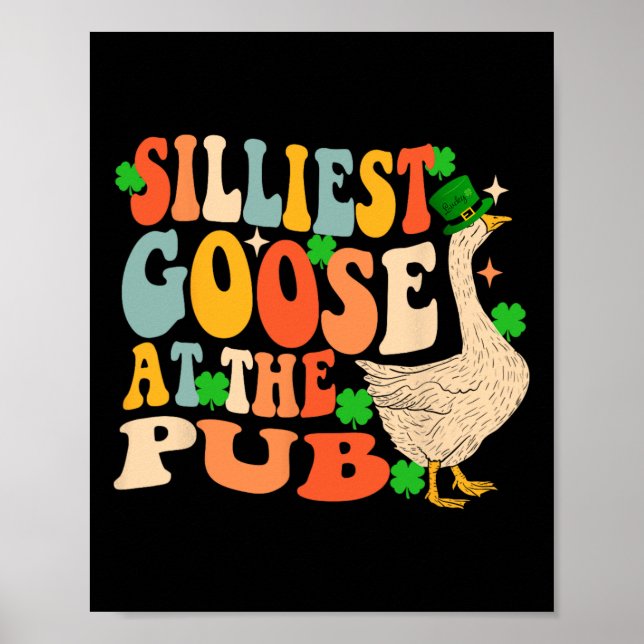 St Patricks Day dümmste Gans in der Kneipe Männer  Poster (Vorne)
