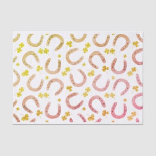 St Patrick's Day Dusty Horseshoe & Kleeblatt Icons Seidenpapier