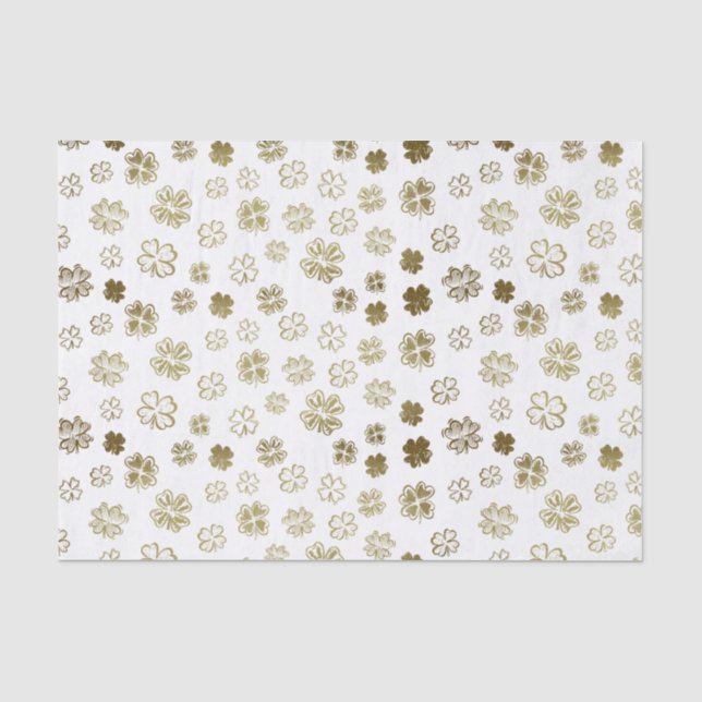 St Patrick's Day Dusty Lucky Kleeblatt Icons Seidenpapier (Vorderseite)
