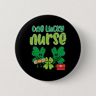 St Patricks Day Ein Glückspfleger Shamrocks Scrub Button