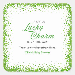 St. Patrick's Day Ein kleiner Glücksbringer Baby S Quadratischer Aufkleber