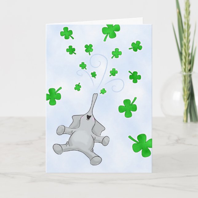 St. Patrick's Day Elephant, Blende Segnungen Karte (Vorderseite)