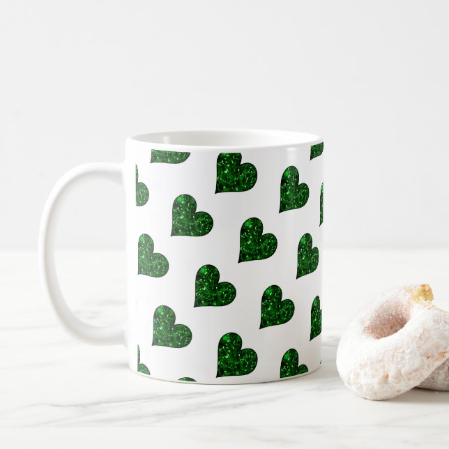 St. Patrick's Day Emerald Heart Mug (Avec donut)