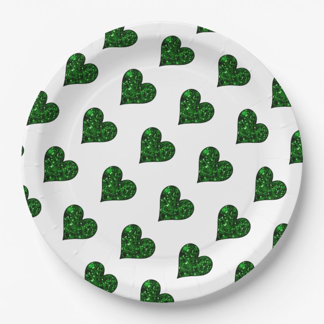 St. Patrick's Day Emerald Heart Pappteller (Vorderseite)
