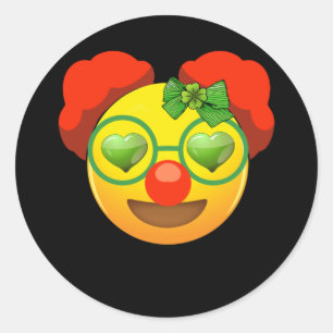 St Patricks Day Emoji Face Herz Eyes Kleeblatt Runder Aufkleber