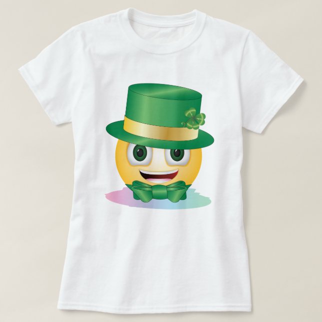 St Patrick's Day Emoji T-Shirt (Design vorne)