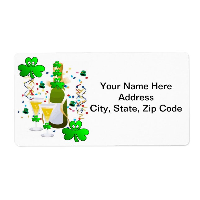 St. Patrick's Day Étiquettes Vin de Clover (Devant)