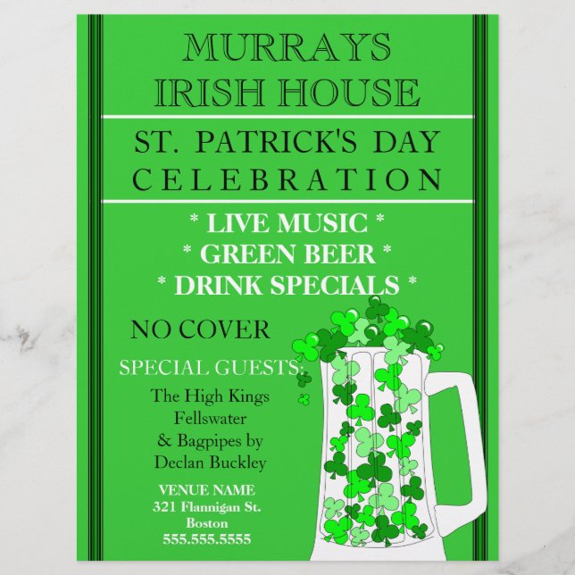 St. Patrick's Day Event Celebration Flyer (Vorne)