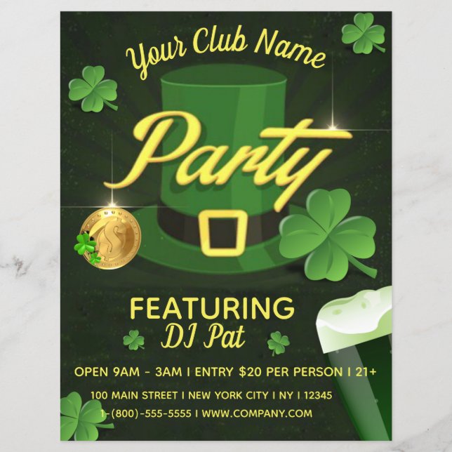 St. Patrick's Day Event Party Flyer (Vorne)