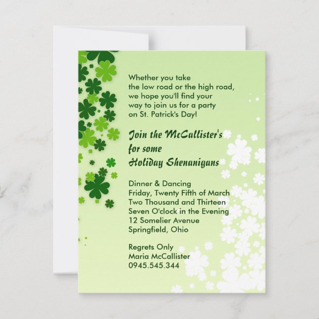 St. Patrick's Day Family Holiday Party Shenanigans Einladung (Vorderseite)