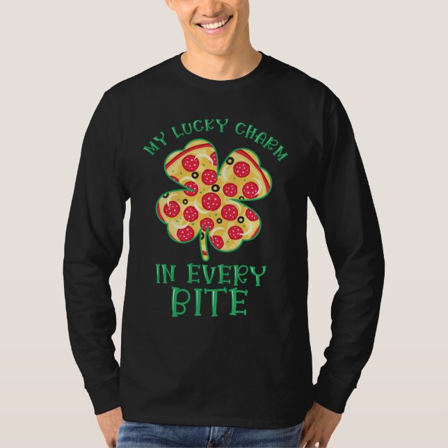 St Patrick's Day Fast Food Shamrock Pizza Saint Pa T-Shirt (Vorderseite)