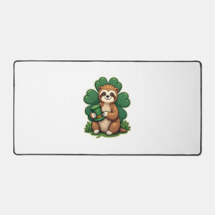 St. Patricks Day Faultier Vintage Glücksklee Kunst Schreibtischunterlage