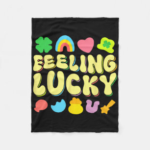 St Patricks Day Feeling Lucky Charm Irischer Kleeb Fleecedecke