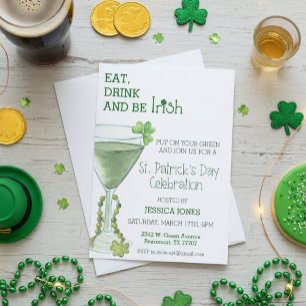 St. Patrick's Day Feier Party Erwachsenen-Cocktail Einladung