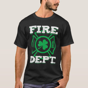 St Patrick's Day Fire Dept Feuerwehrmann Kleeblatt T-Shirt