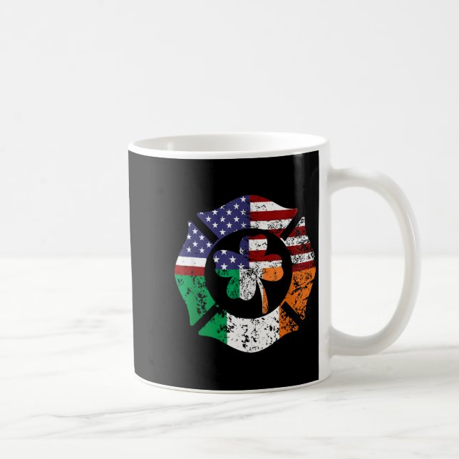 St Patrick's Day Fireman Gift Proud Firefighter Qu Kaffeetasse (Rechts)