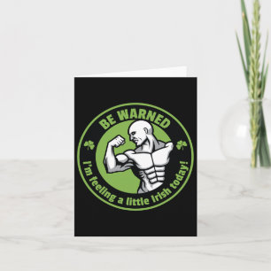 St Patricks Day Fitness Gym Workout Kleeblatt Männ Karte