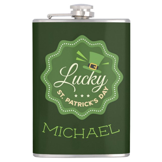 St. Patrick's Day Flachmann (Vorderseite)