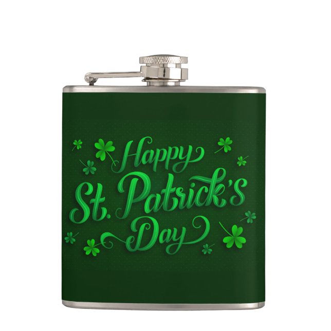 St. Patrick's Day Flachmann (Vorderseite)
