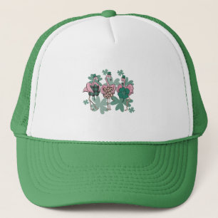 St Patricks Day Flamingo Truckerkappe