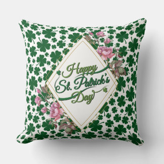 St Patrick's Day Floral Clover Kissen