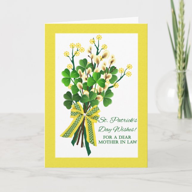 St. Patrick's Day for Mother in Law with Kleeblatt Karte (Vorderseite)