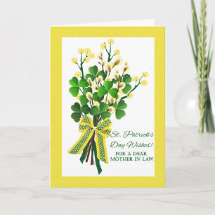 St. Patrick's Day for Mother in Law with Shamrocks Karte