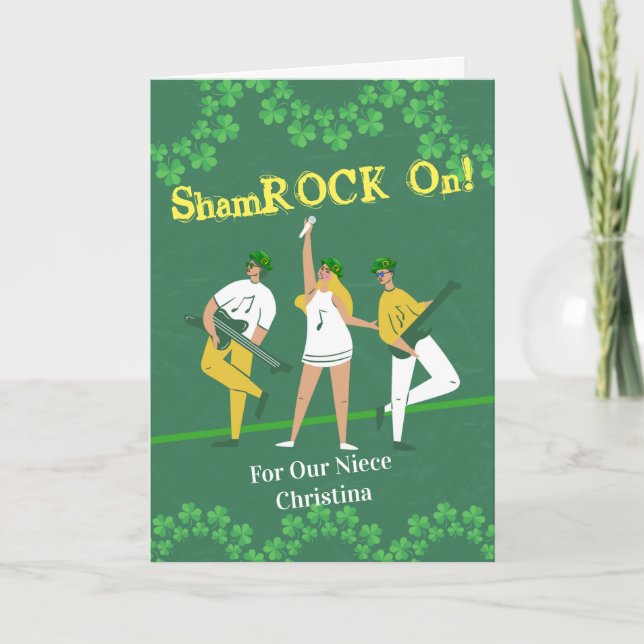 St. Patrick's Day for Niece Kleeblatt On Karte (Vorderseite)