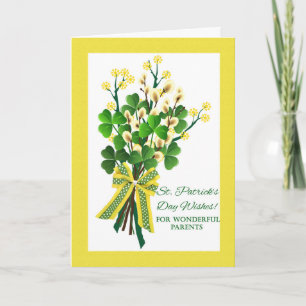 St. Patrick's Day for Parents with Shamrocks Karte