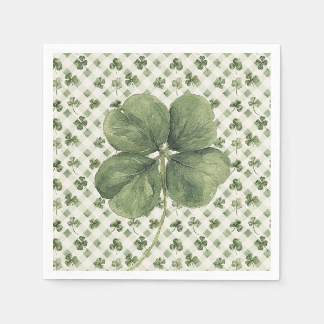  St Patrick's Day Four Leaf Clover  Serviette (Vorderseite)