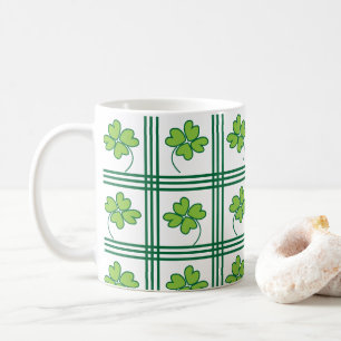 St Patricks Day Four Leaf Lucky Clover Pattern Kaffeetasse