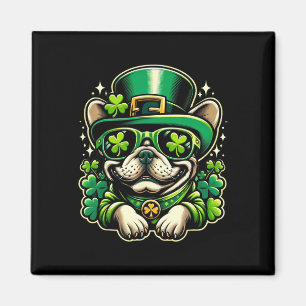 St. Patricks Day Französische Bulldogge Kleeblatt Magnet